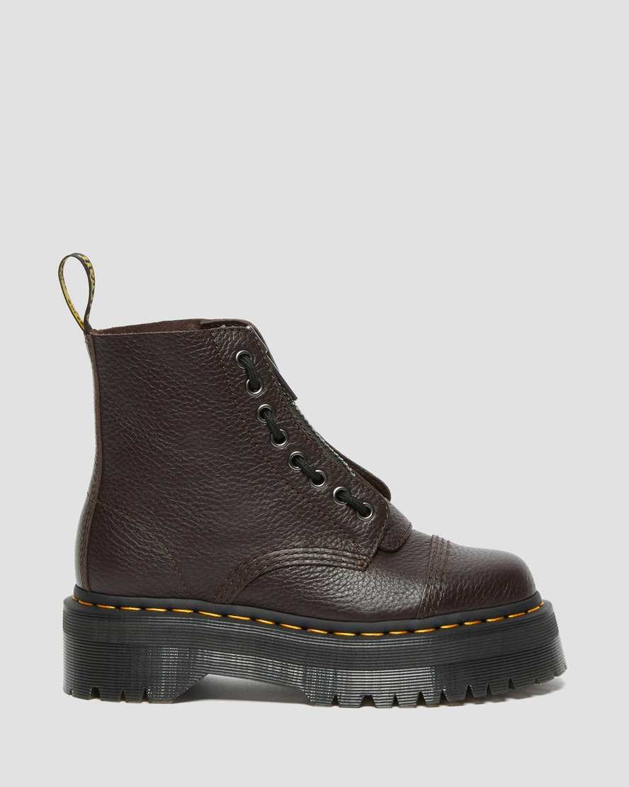 Dr Martens Sinclair Milled Nappa Leder Schnürstiefel Damen Bordeaux | WIK-738506