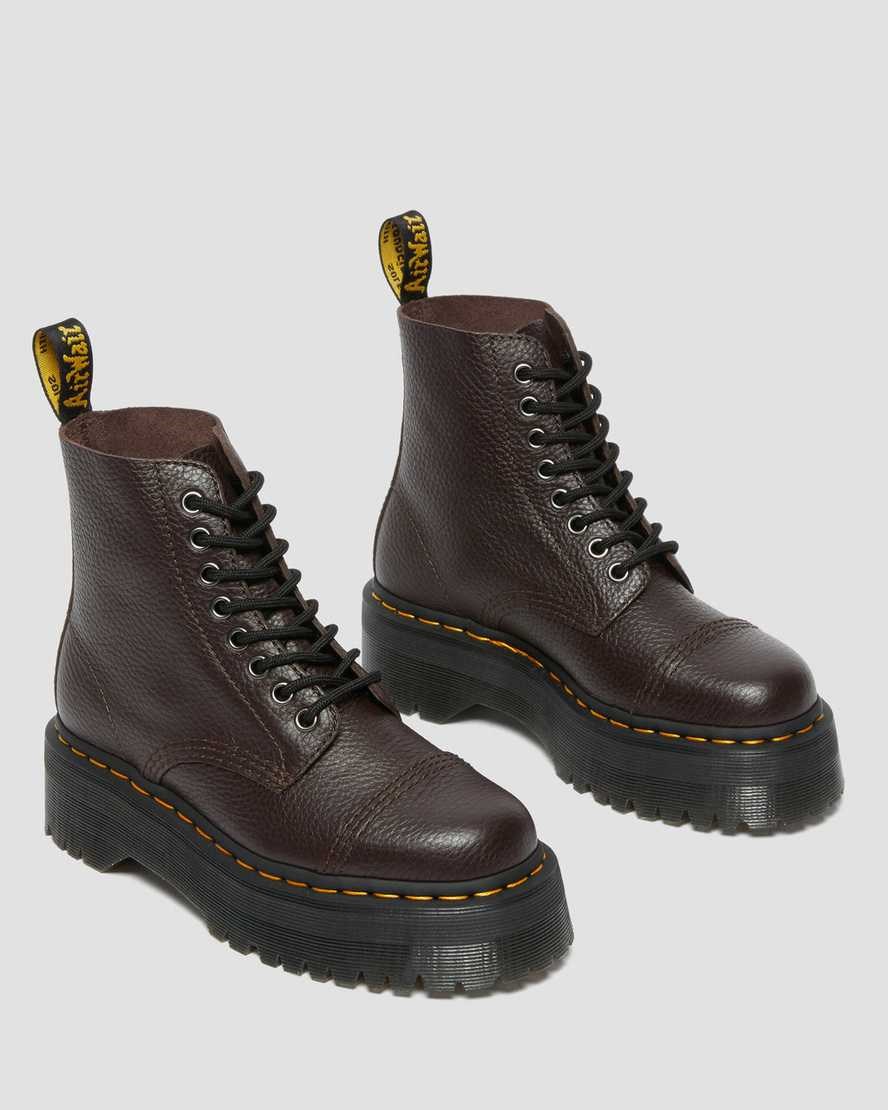 Dr Martens Sinclair Milled Nappa Leder Schnürstiefel Damen Bordeaux | WIK-738506