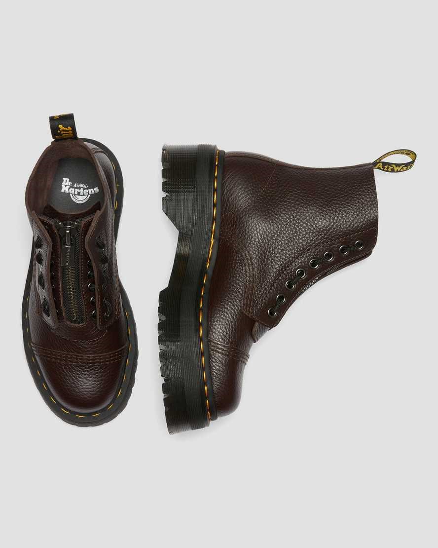 Dr Martens Sinclair Milled Nappa Leder Schnürstiefel Damen Bordeaux | WIK-738506