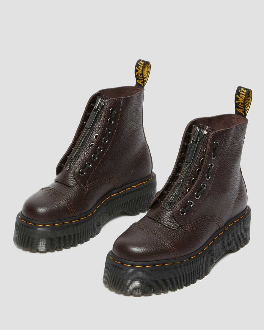 Dr Martens Sinclair Milled Nappa Leder Zip Up Stiefel Herren Bordeaux | GOI-248109