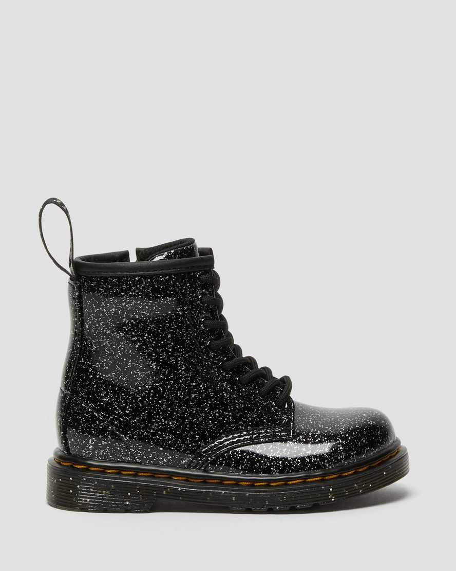 Dr Martens Toddler 1460 Glitter Schnürstiefel Kinder Schwarz | RDT-394261