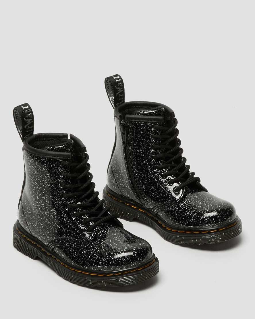 Dr Martens Toddler 1460 Glitter Schnürstiefel Kinder Schwarz | RDT-394261