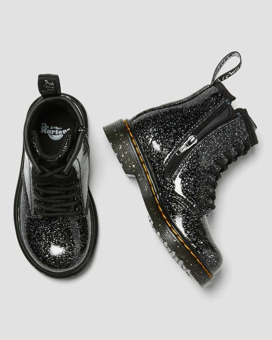 Dr Martens Toddler 1460 Glitter Schnürstiefel Kinder Schwarz | RDT-394261