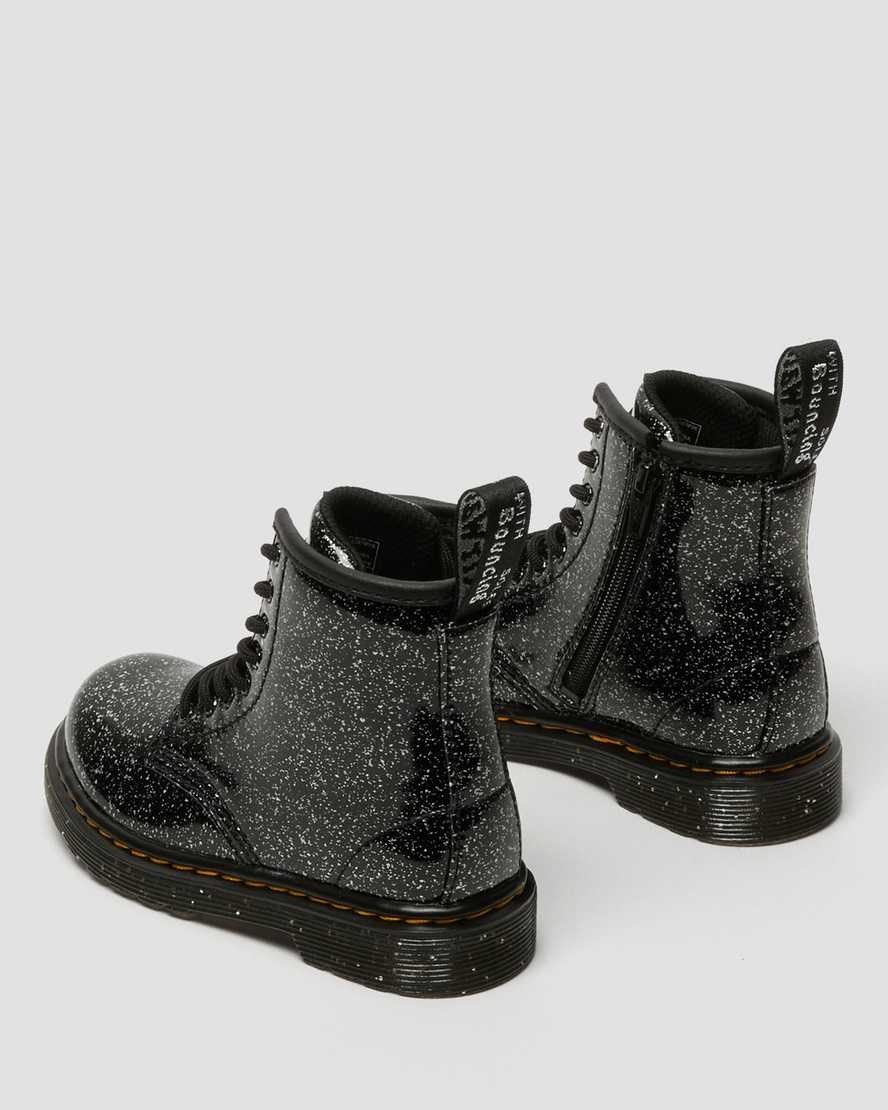 Dr Martens Toddler 1460 Glitter Schnürstiefel Kinder Schwarz | RDT-394261