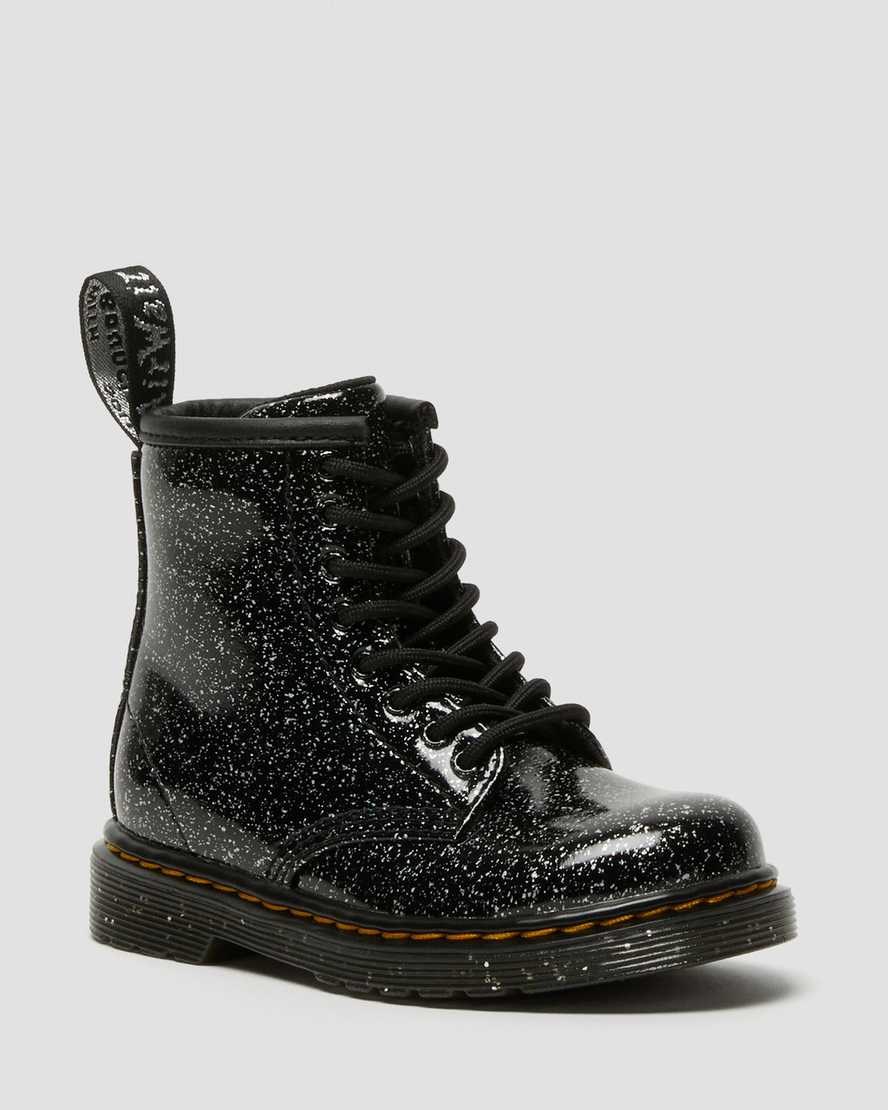 Dr Martens Toddler 1460 Glitter Schnürstiefel Kinder Schwarz | RDT-394261