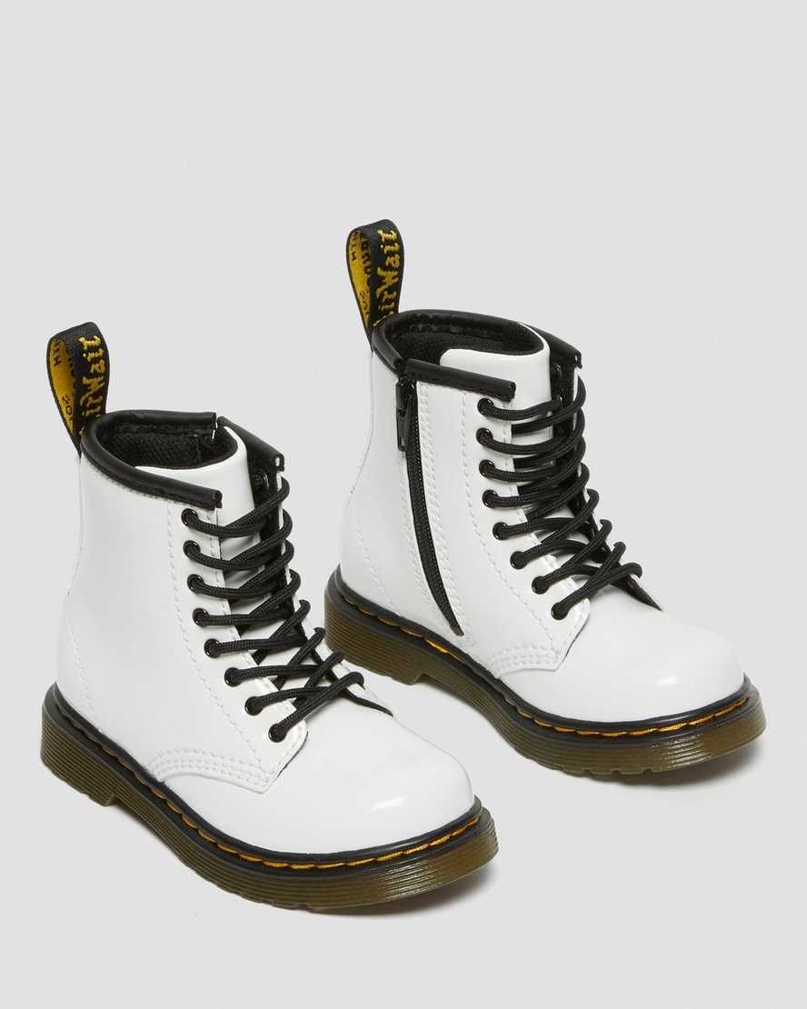 Dr Martens Toddler 1460 Lack Leder Schnürstiefel Kinder Patent | SVP-139270