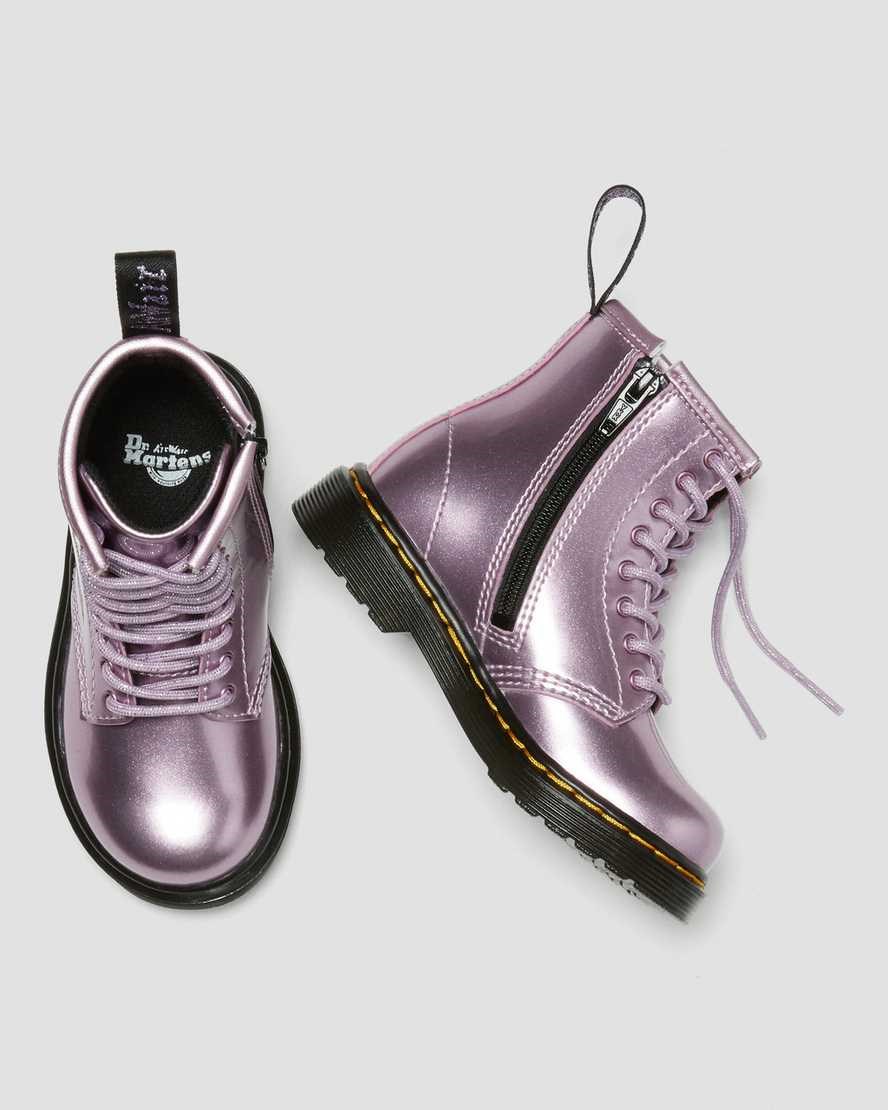 Dr Martens Toddler 1460 Metallic Schnürstiefel Kinder Rosa | RGU-806743