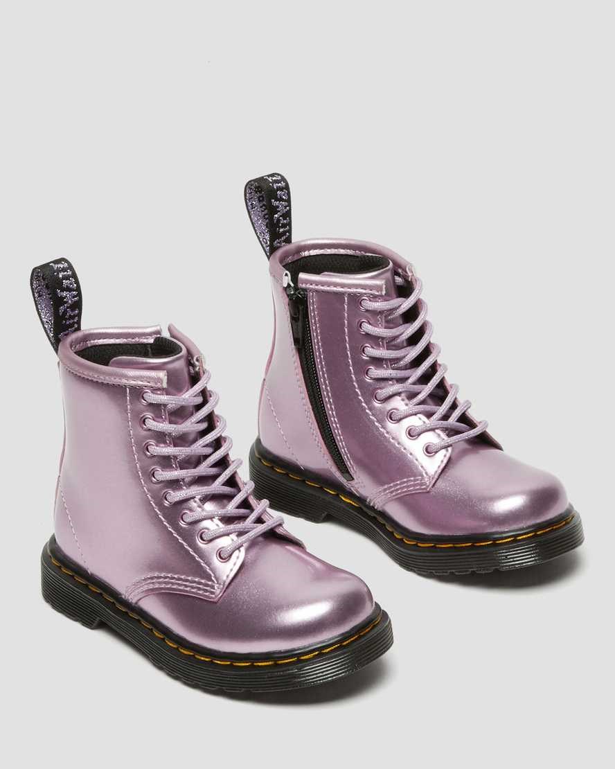 Dr Martens Toddler 1460 Metallic Schnürstiefel Kinder Rosa | RGU-806743