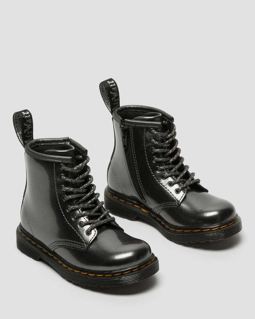 Dr Martens Toddler 1460 Metallic Schnürstiefel Kinder Grau | VBK-265374