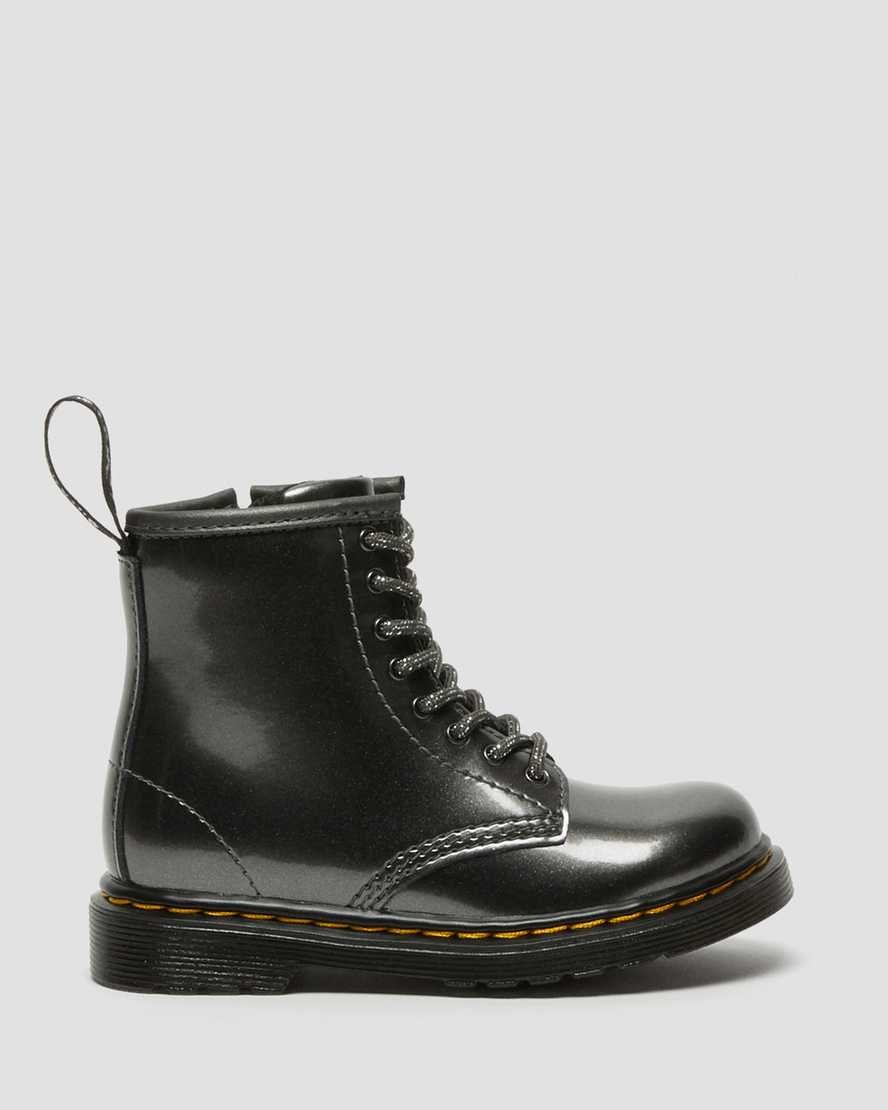 Dr Martens Toddler 1460 Metallic Schnürstiefel Kinder Grau | VBK-265374