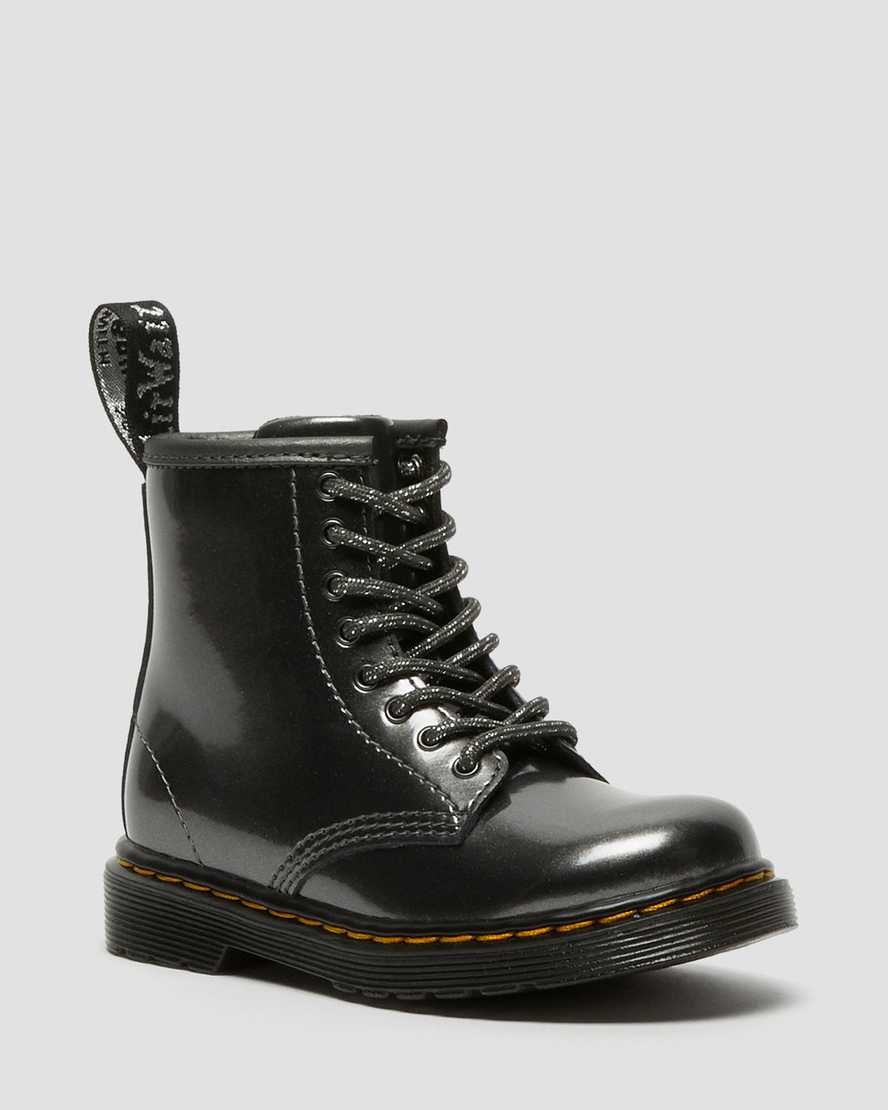 Dr Martens Toddler 1460 Metallic Schnürstiefel Kinder Grau | VBK-265374