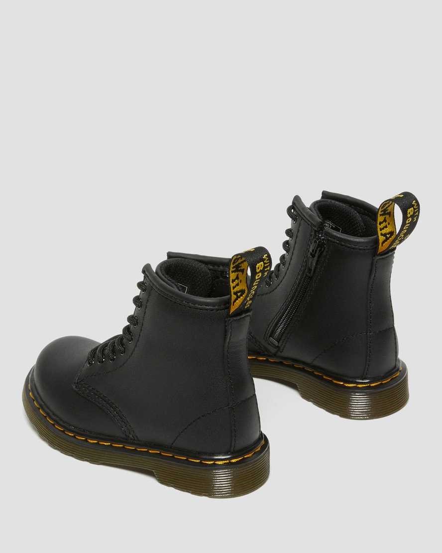 Dr Martens Toddler 1460 Softy T Leder Schnürstiefel Kinder Schwarz | DLJ-194852