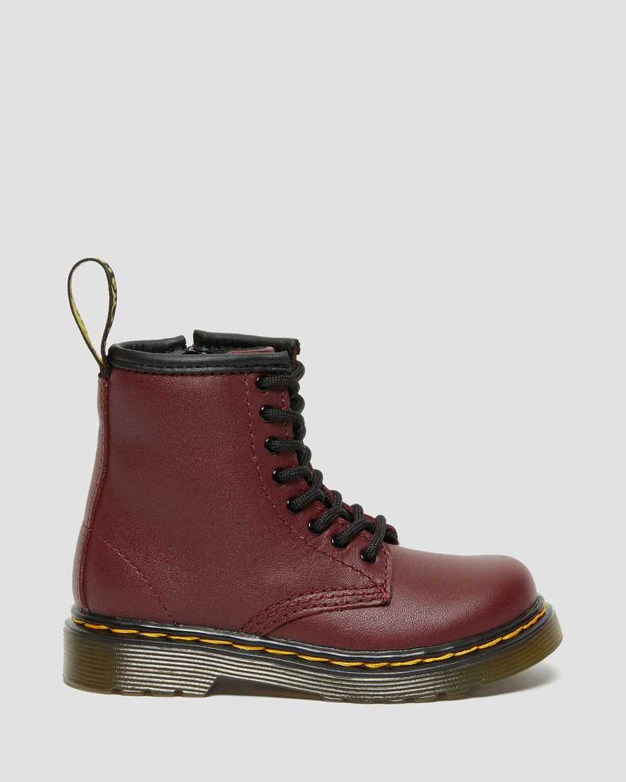 Dr Martens Toddler 1460 Softy T Leder Schnürstiefel Kinder Rot | XIE-781524