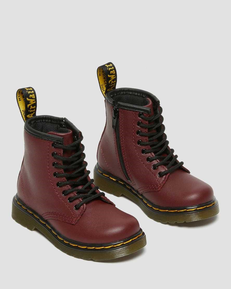 Dr Martens Toddler 1460 Softy T Leder Schnürstiefel Kinder Rot | XIE-781524