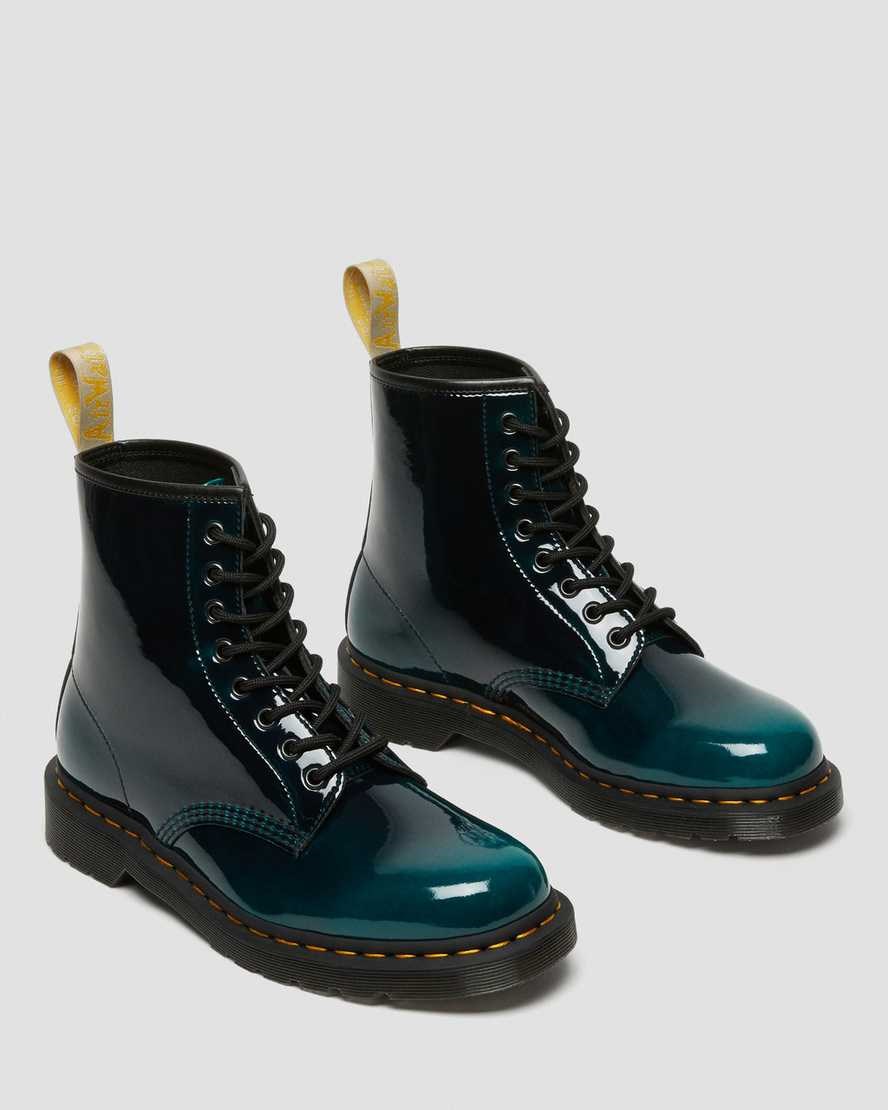 Dr Martens Vegan 1460 Gloss Stiefeletten Damen Schwarz | QIN-085291