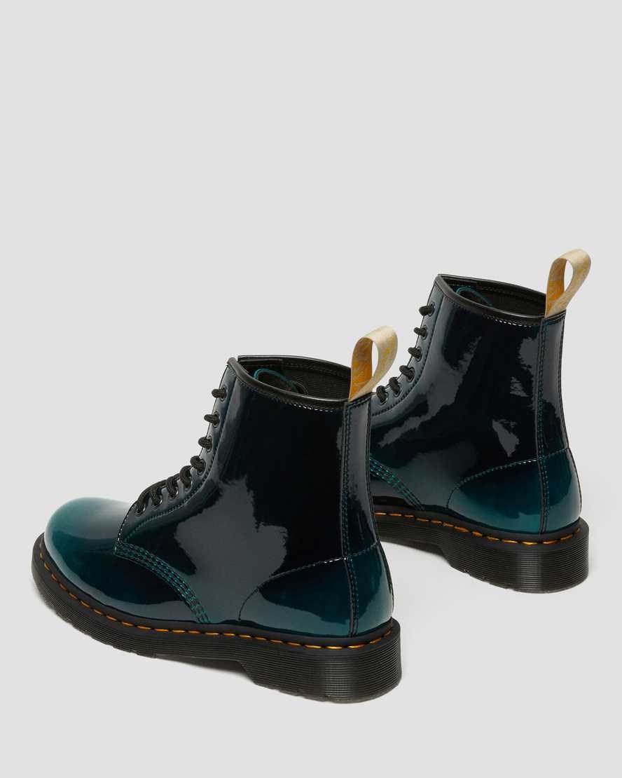 Dr Martens Vegan 1460 Gloss Stiefeletten Damen Schwarz | QIN-085291