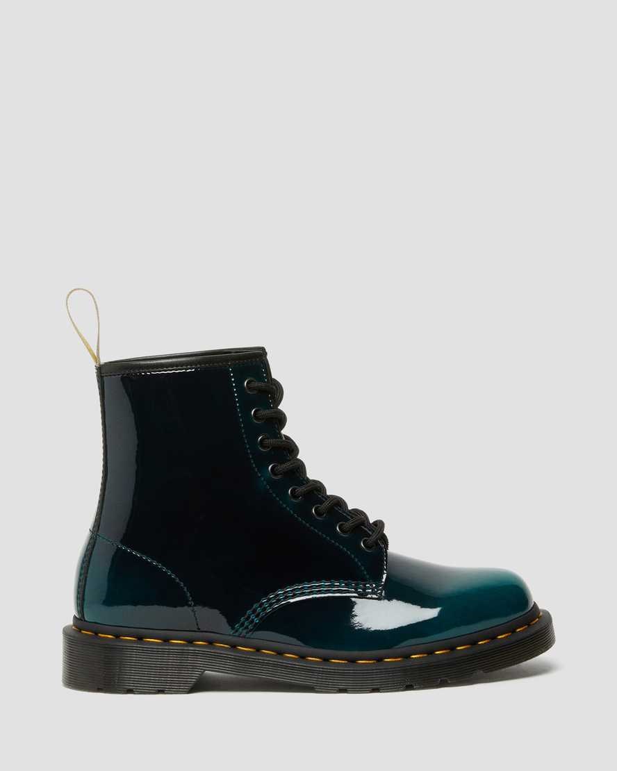 Dr Martens Vegan 1460 Gloss Stiefeletten Damen Schwarz | QIN-085291