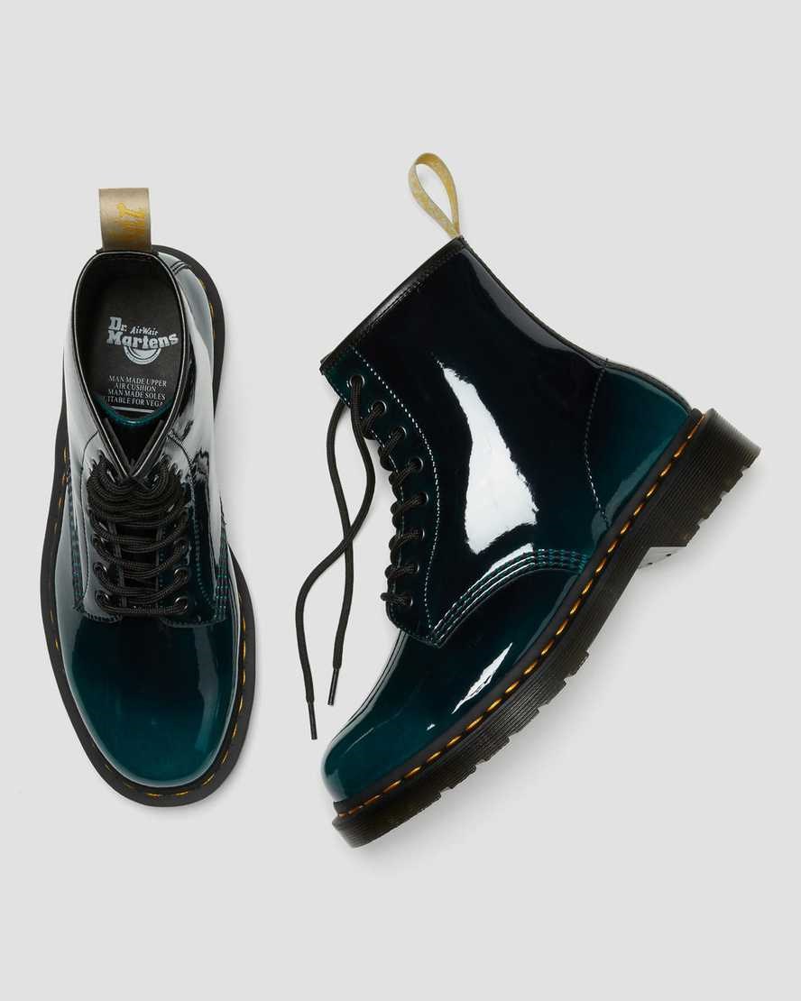 Dr Martens Vegan 1460 Gloss Stiefeletten Damen Schwarz | QIN-085291