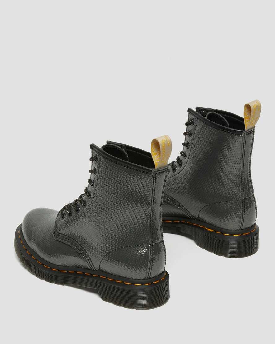 Dr Martens Vegan 1460 Metallic Emboss Schnürstiefel Damen Grau | YOW-017564