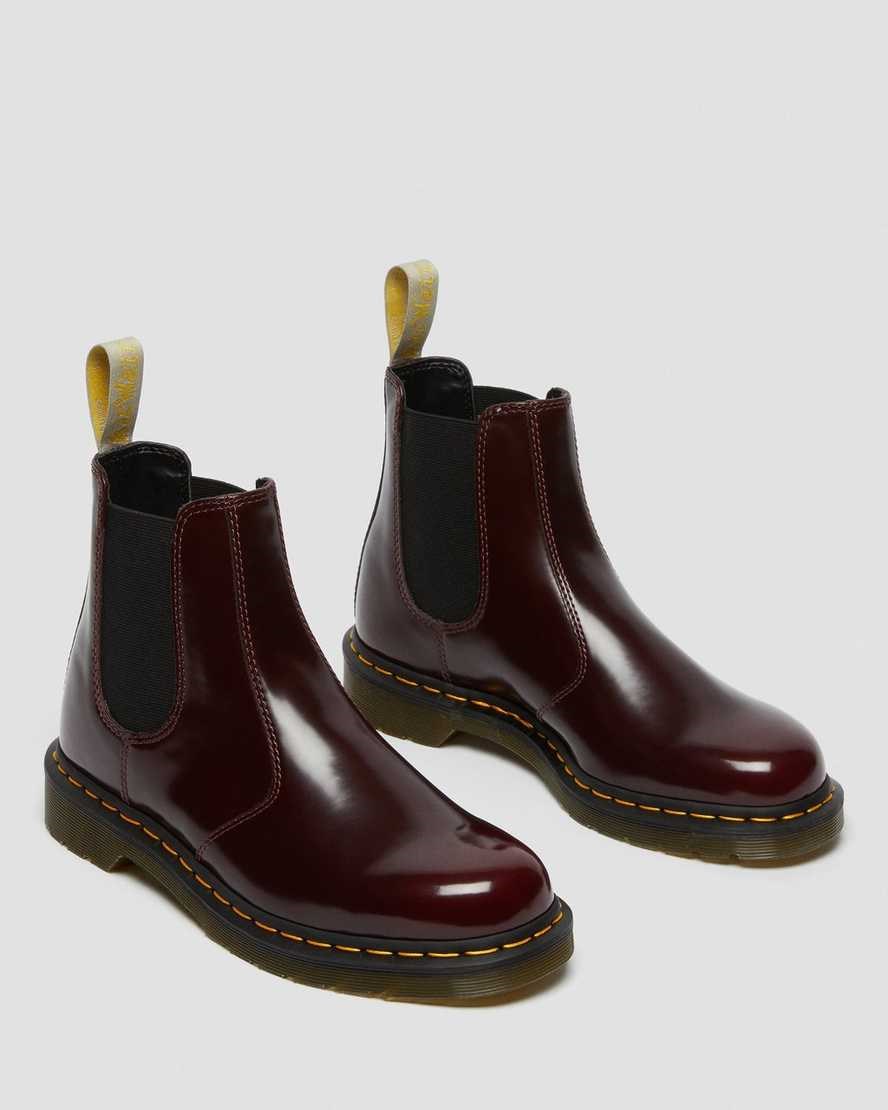 Dr Martens Vegan 2976 Chelsea Stiefel Damen Rot | VBF-093487