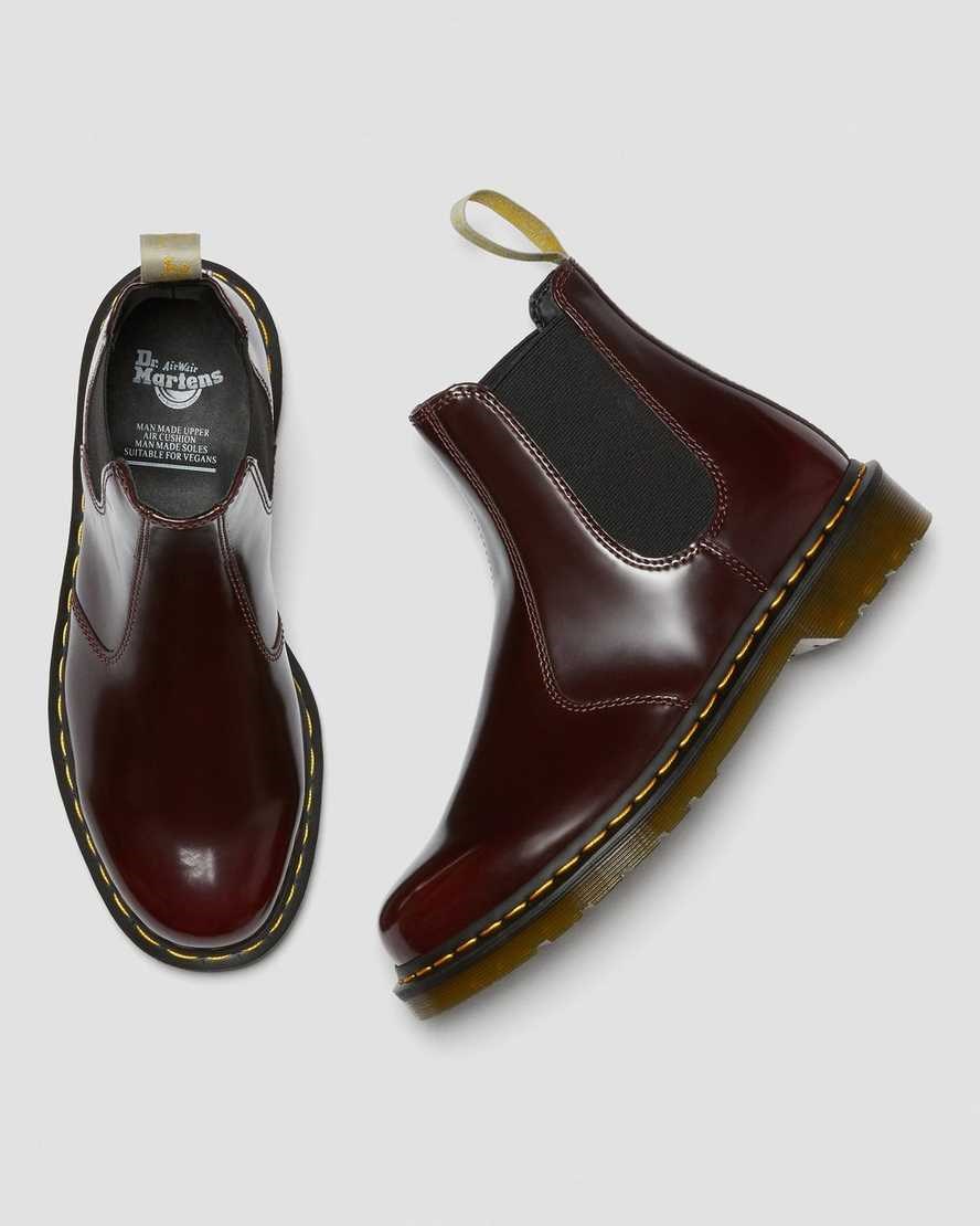 Dr Martens Vegan 2976 Chelsea Stiefel Damen Rot | VBF-093487