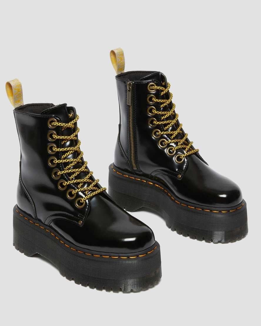 Dr Martens Vegan Jadon Max Zip Up Stiefel Damen Schwarz | TPQ-689521