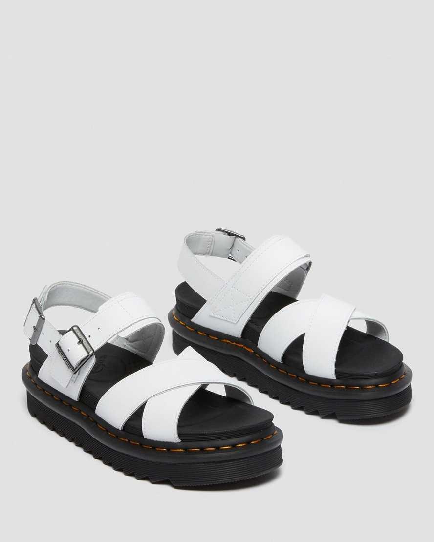 Dr Martens Voss II Leder Riemchensandalen Damen Weiß | RIW-184203