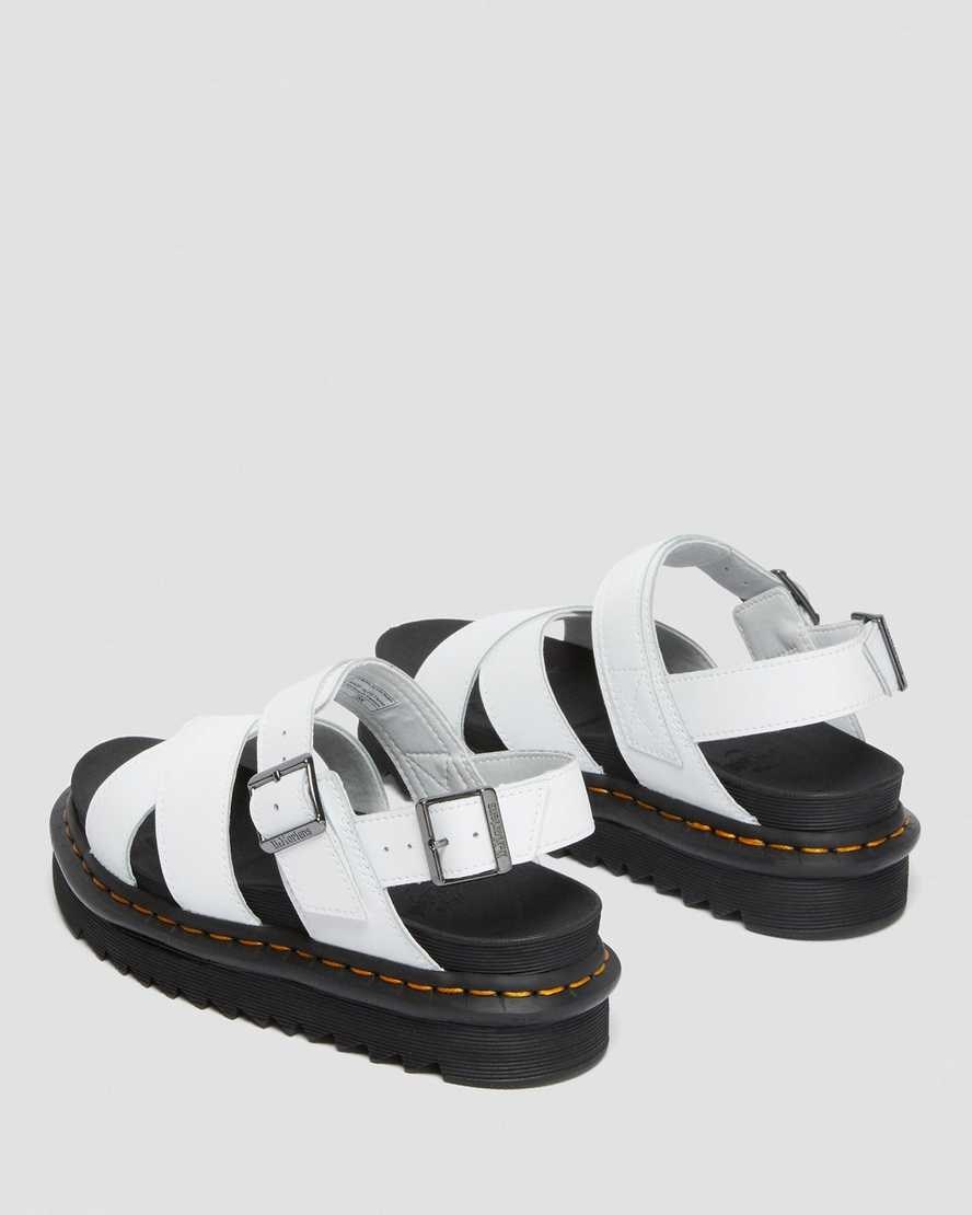 Dr Martens Voss II Leder Riemchensandalen Damen Weiß | RIW-184203