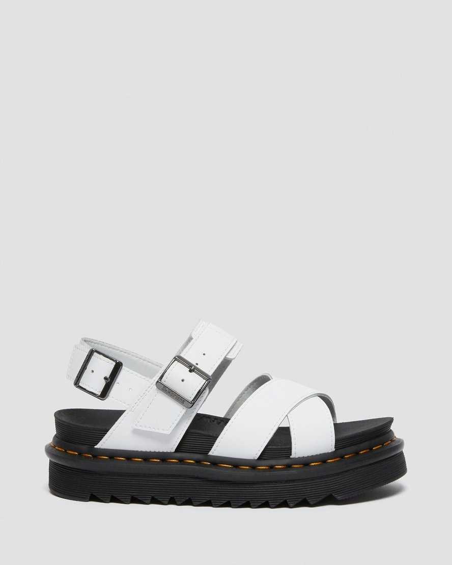 Dr Martens Voss II Leder Riemchensandalen Damen Weiß | RIW-184203