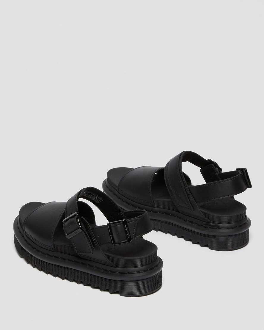 Dr Martens Voss Leder Riemchensandalen Damen Schwarz | OHF-790684