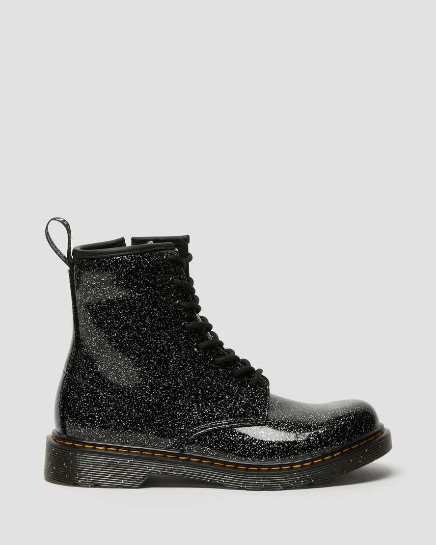 Dr Martens Youth 1460 Glitter Schnürstiefel Kinder Schwarz | BOK-986074