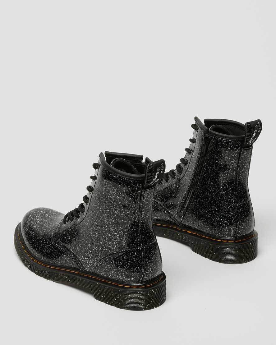 Dr Martens Youth 1460 Glitter Schnürstiefel Kinder Schwarz | BOK-986074