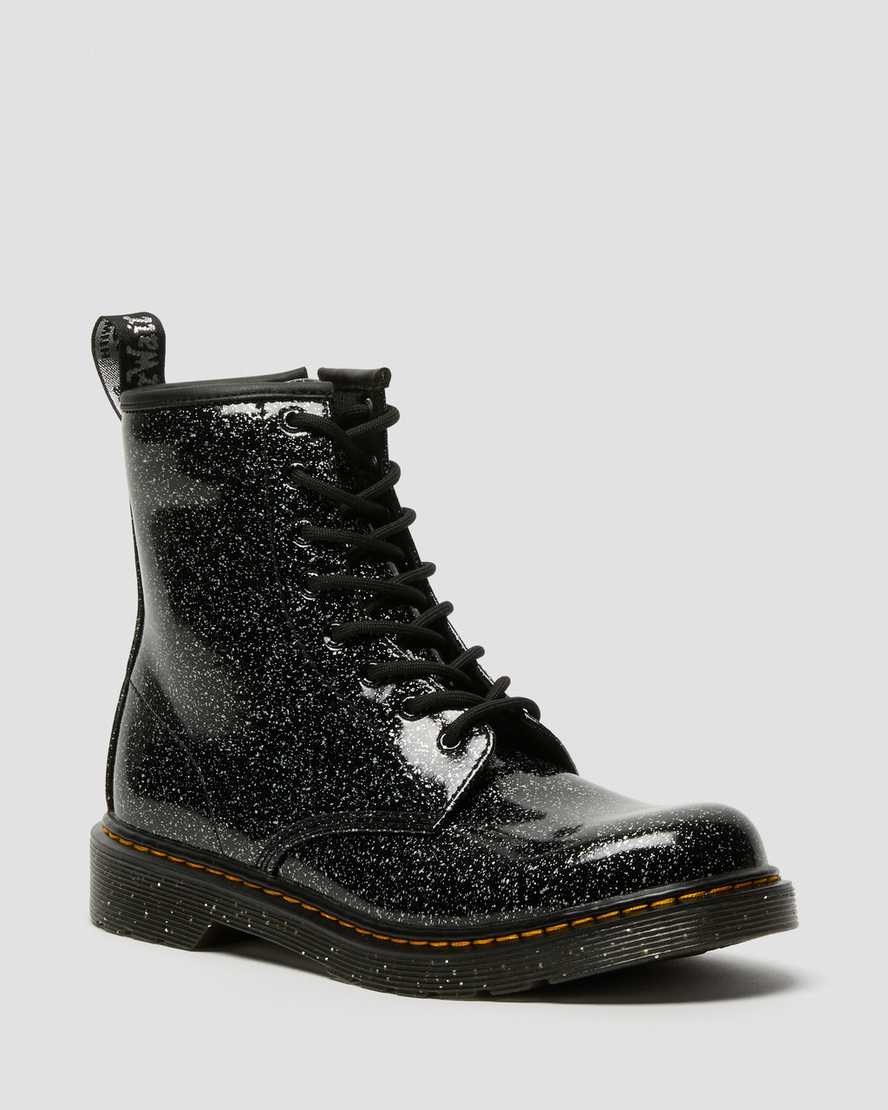 Dr Martens Youth 1460 Glitter Schnürstiefel Kinder Schwarz | BOK-986074