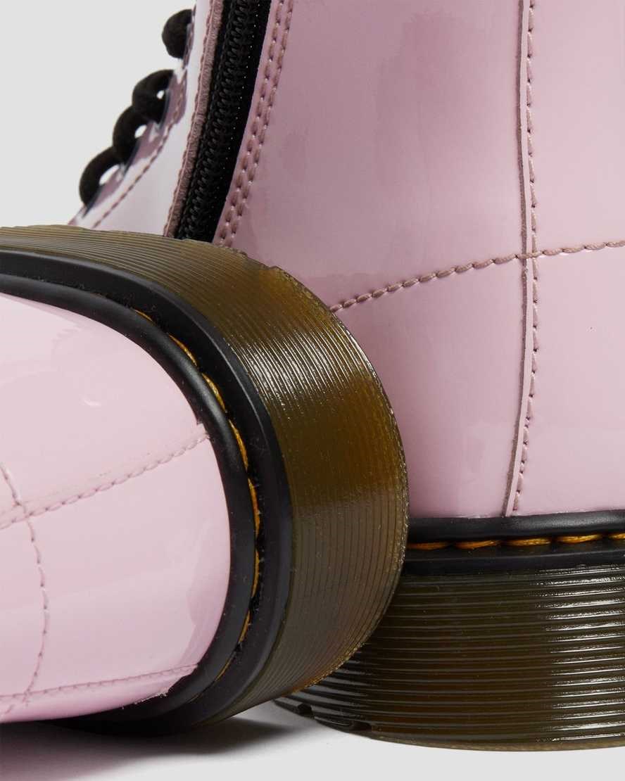 Dr Martens Youth 1460 Lack Leder Schnürstiefel Kinder Rosa | EPH-285460