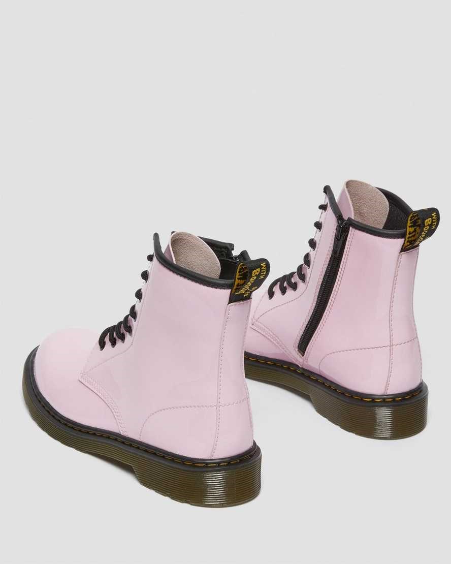 Dr Martens Youth 1460 Lack Leder Schnürstiefel Kinder Rosa | EPH-285460