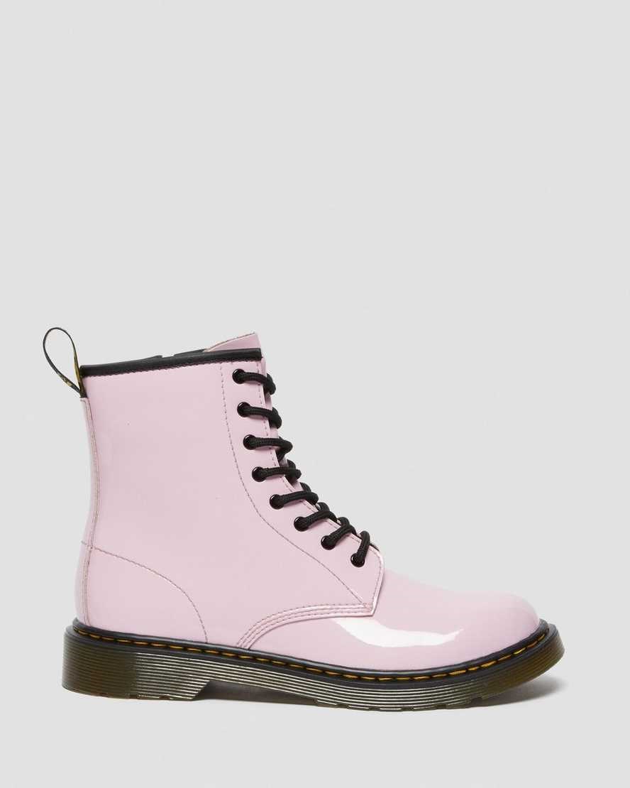 Dr Martens Youth 1460 Lack Leder Schnürstiefel Kinder Rosa | EPH-285460