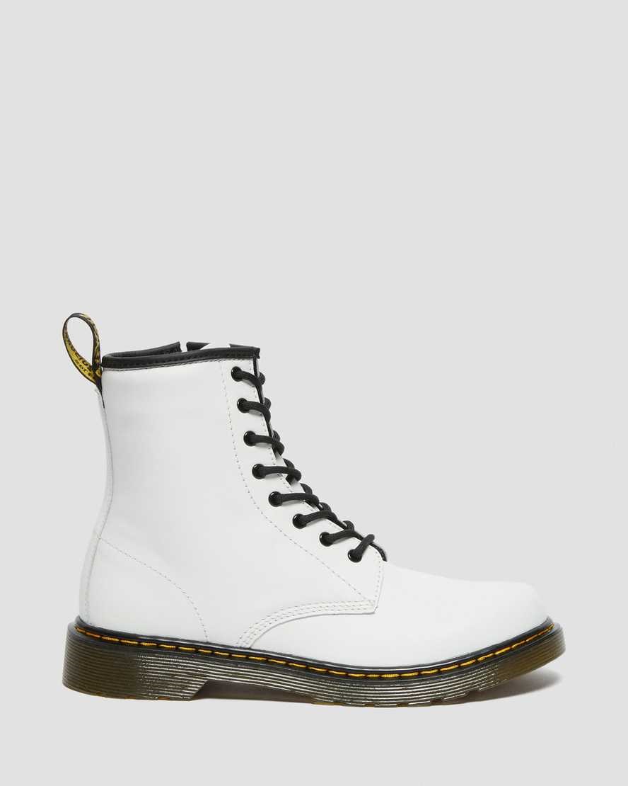 Dr Martens Youth 1460 Leder Schnürstiefel Kinder Weiß | GJI-592716