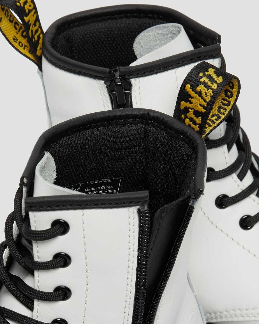 Dr Martens Youth 1460 Leder Schnürstiefel Kinder Weiß | GJI-592716