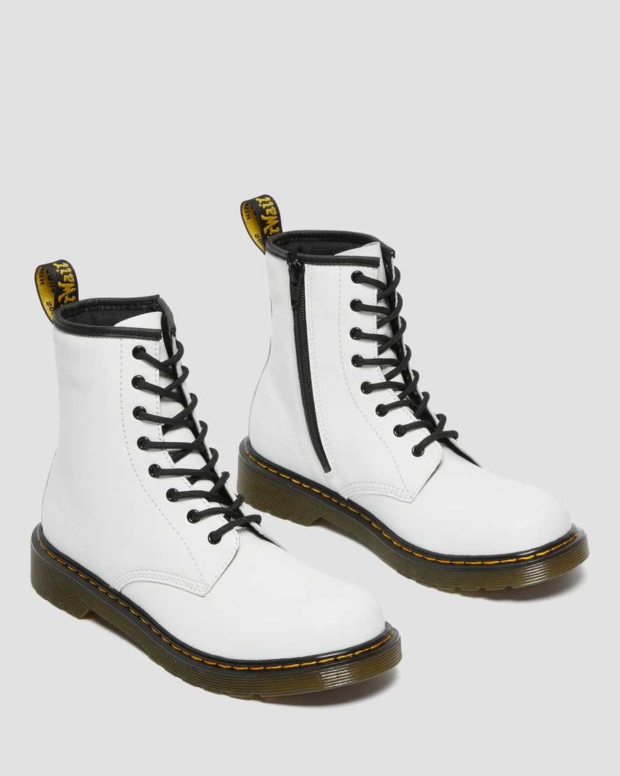 Dr Martens Youth 1460 Leder Schnürstiefel Kinder Weiß | GJI-592716