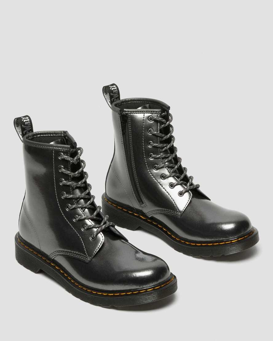 Dr Martens Youth 1460 Metallic Schnürstiefel Kinder Grau | USD-634190