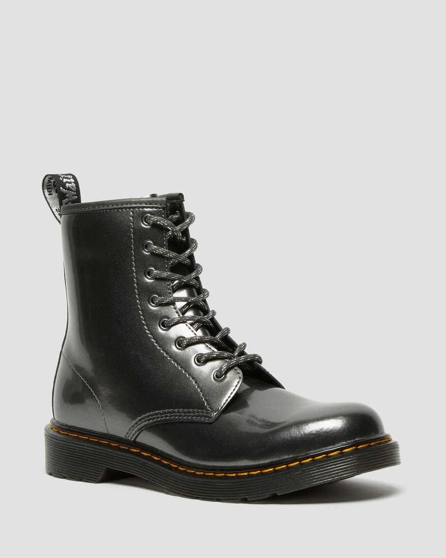 Dr Martens Youth 1460 Metallic Schnürstiefel Kinder Grau | USD-634190