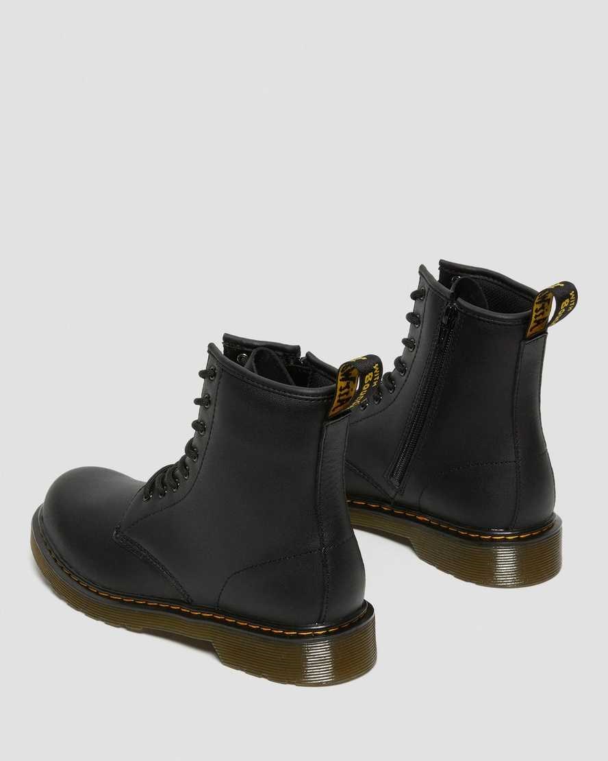 Dr Martens Youth 1460 Softy T Leder Schnürstiefel Kinder Schwarz | KFD-124790