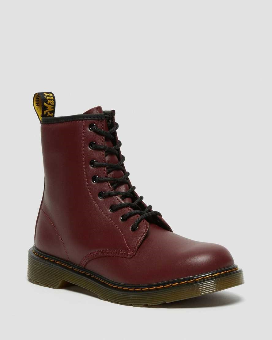 Dr Martens Youth 1460 Softy T Leder Schnürstiefel Kinder Rot | TNG-719045