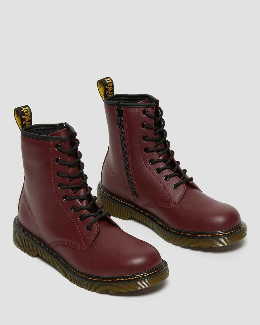 Dr Martens Youth 1460 Softy T Leder Schnürstiefel Kinder Rot | TNG-719045